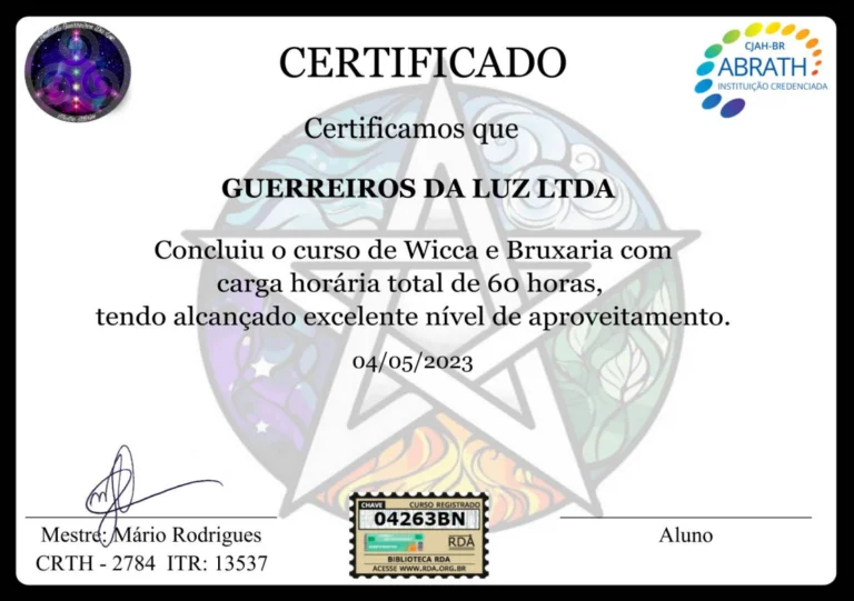 Certificado Reconhecido ABRATH